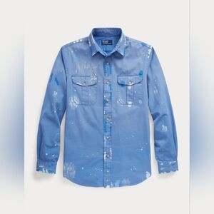 Polo Ralph Lauren Classic Fit Painted Chino Workshirt Curator $198 Mens Medium